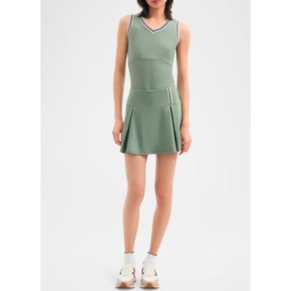 Veronica Beard x Head Women's Spin Stripped Trim Tank Top XXS NWT 150 Sage Green